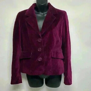 Colebrook size small eggplant colored velvet jacket